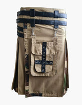 MEN'S HYBRID KIT WITH LEATHER STRAPS IN CAMO AND KHAKI - Scottish Kilt Jacket™ USA-UK